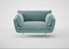 Allora Loveseat Smart Luxe Velvet Mineral Blue / Stainless Steel