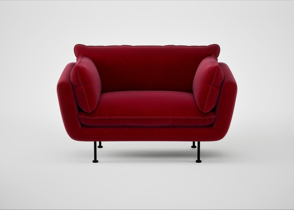 Allora Loveseat Smart Luxe Velvet Mulberry / Black