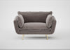 Allora Loveseat Smart Luxe Velvet Mushroom / Brass