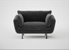 Allora Loveseat Smart Luxe Velvet Nickel / Black