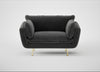 Allora Loveseat Smart Luxe Velvet Nickel / Brass