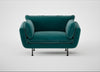 Allora Loveseat Smart Luxe Velvet Ocean Green / Black