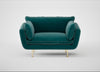 Allora Loveseat Smart Luxe Velvet Ocean Green / Brass