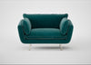 Allora Loveseat Smart Luxe Velvet Ocean Green / Stainless Steel