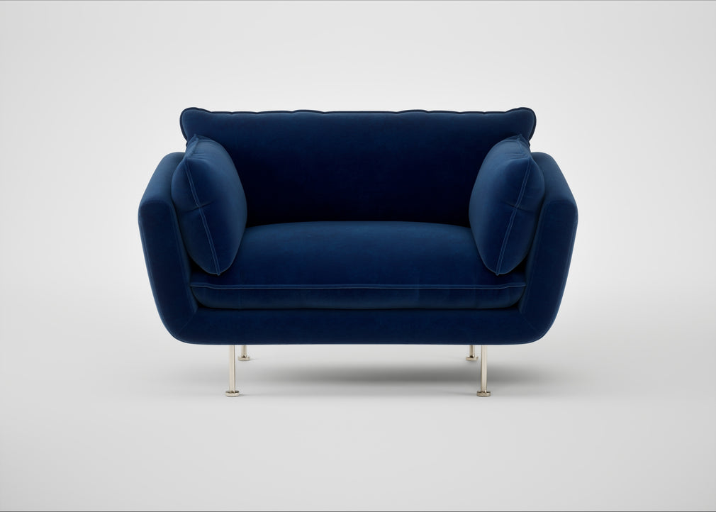 Allora Loveseat Smart Velvet Dusk / Stainless Steel