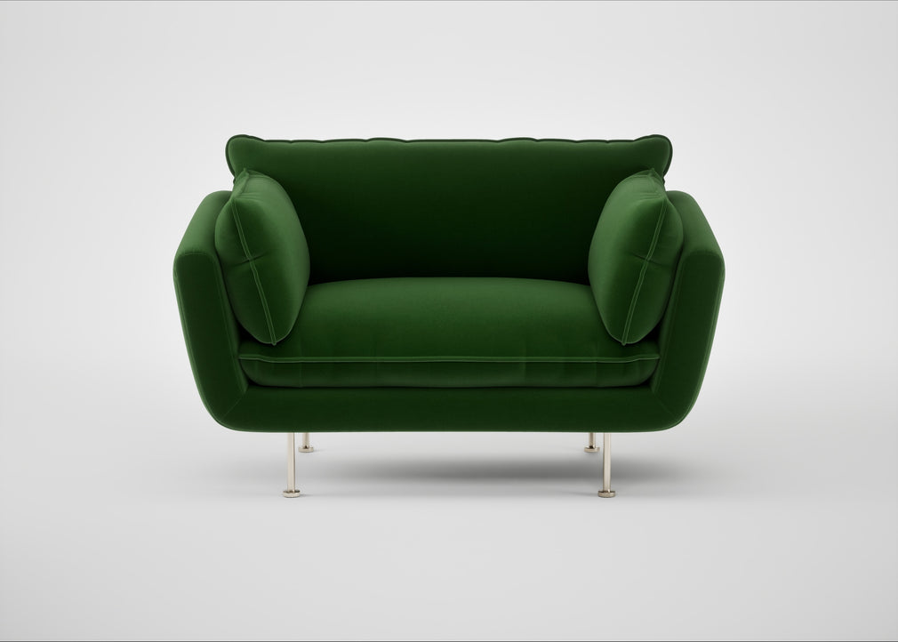 Allora Loveseat Smart Velvet Forest / Stainless Steel