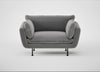 Allora Loveseat Smart Velvet Mercury / Black