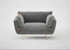 Allora Loveseat Smart Velvet Mercury / Brass