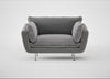 Allora Loveseat Smart Velvet Mercury / Stainless Steel