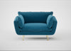Allora Loveseat Smart Velvet Ocean Blue / Brass