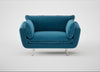 Allora Loveseat Smart Velvet Ocean Blue / Stainless Steel
