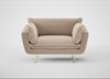 Allora Loveseat Smart Velvet Pebble / Brass