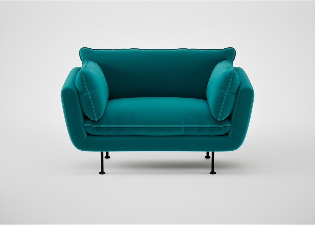 Allora Loveseat Smart Velvet Petrol / Black