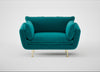 Allora Loveseat Smart Velvet Petrol / Brass