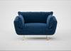 Allora Loveseat Cotton Velvet Petrol / Brass