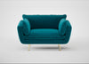 Allora Loveseat Cotton Velvet Teal / Brass