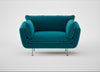 Allora Loveseat Cotton Velvet Teal / Stainless Steel
