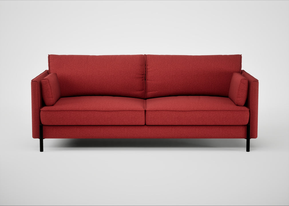 Tortona 3 Seater Sofa Melton Wool Red Oxide