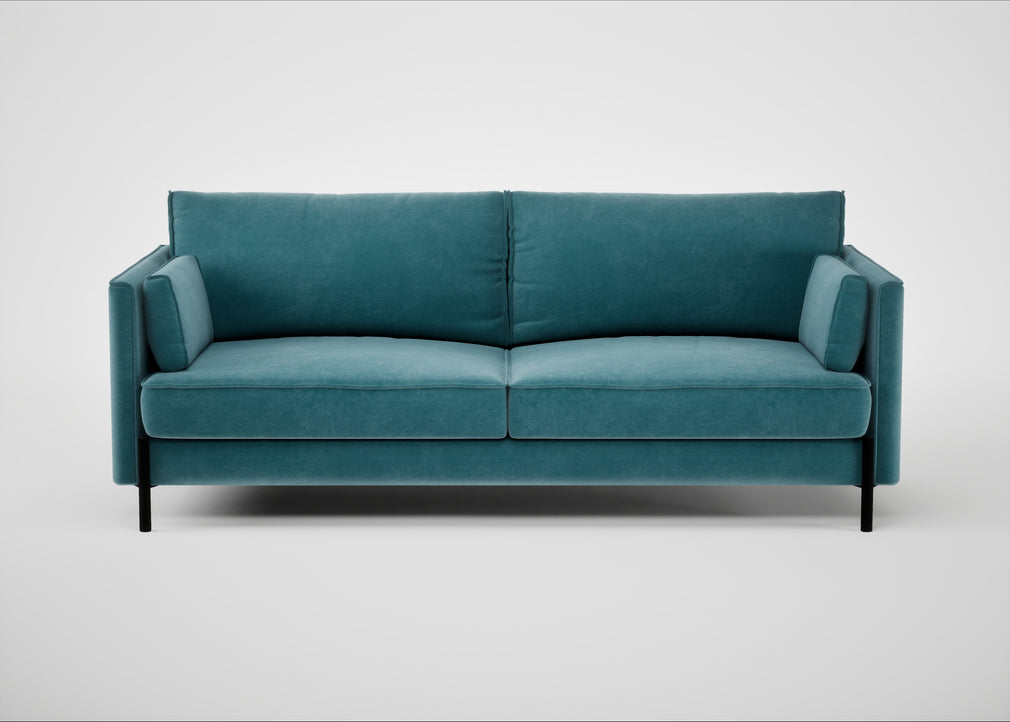 Tortona 3 Seater Sofa Smart Luxe Velvet Airforce Blue