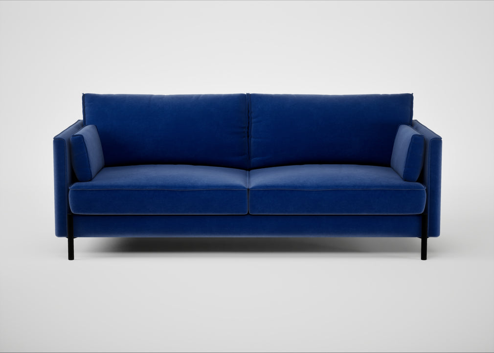 Tortona 3 Seater Sofa Smart Luxe Velvet Azure