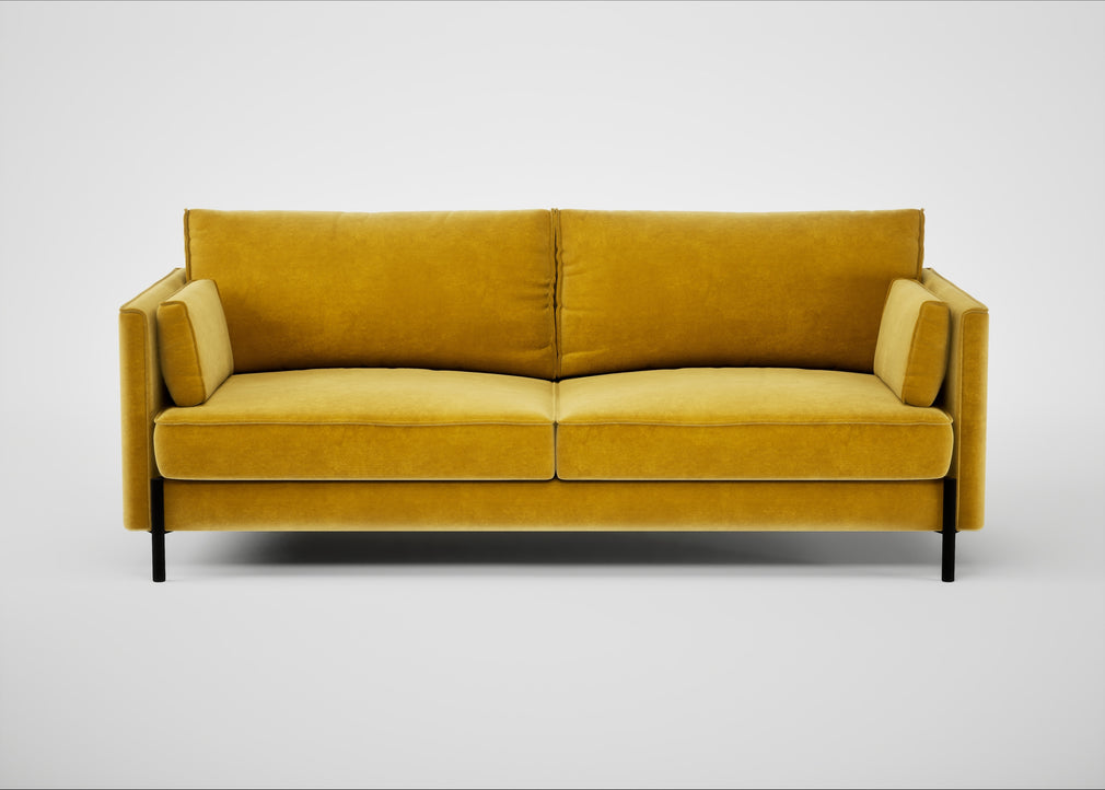 Tortona 3 Seater Sofa Smart Luxe Velvet Canary