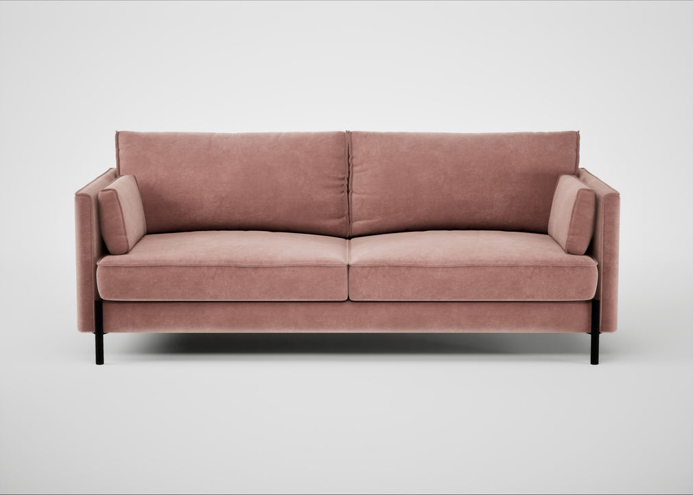 Tortona 3 Seater Sofa Smart Luxe Velvet Dusky Pink
