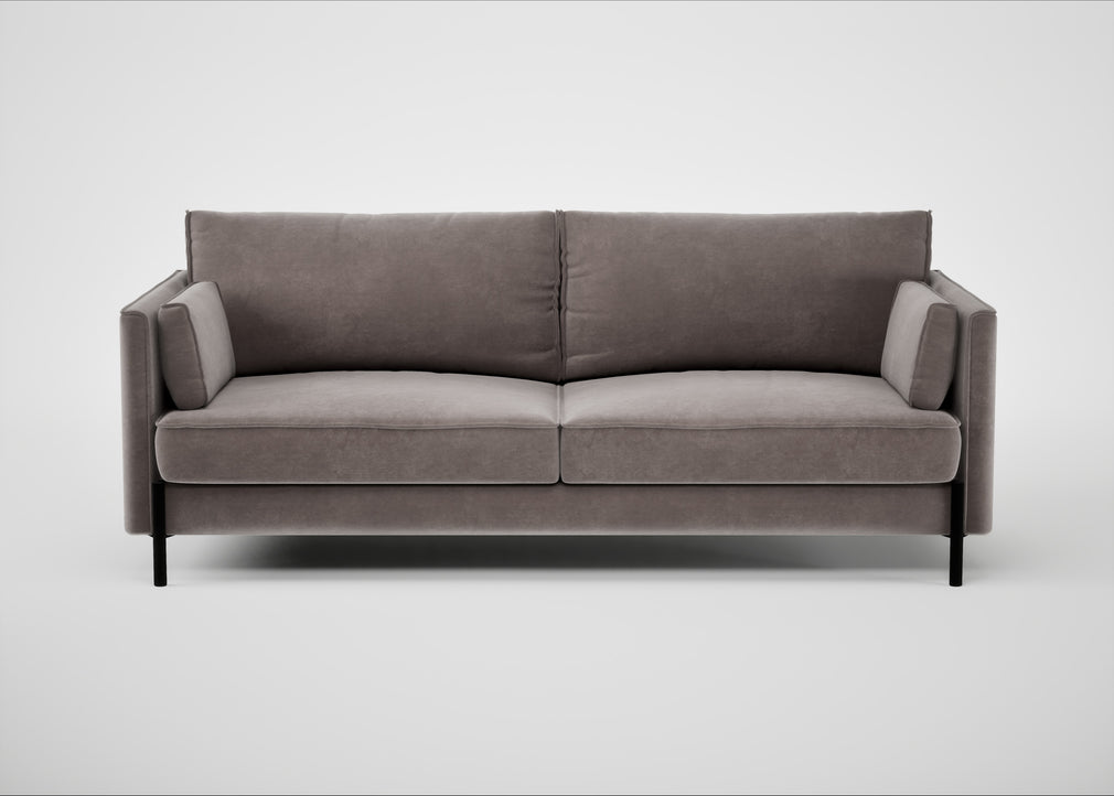 Tortona 3 Seater Sofa Smart Luxe Velvet Mushroom