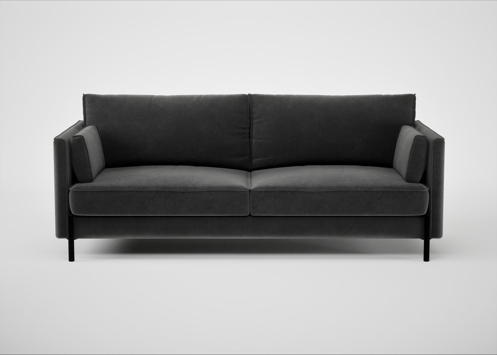 Tortona 3 Seater Sofa Smart Luxe Velvet Nickel