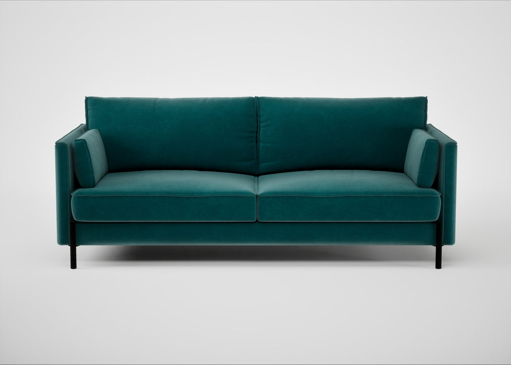 Tortona 3 Seater Sofa Smart Luxe Velvet Ocean Green