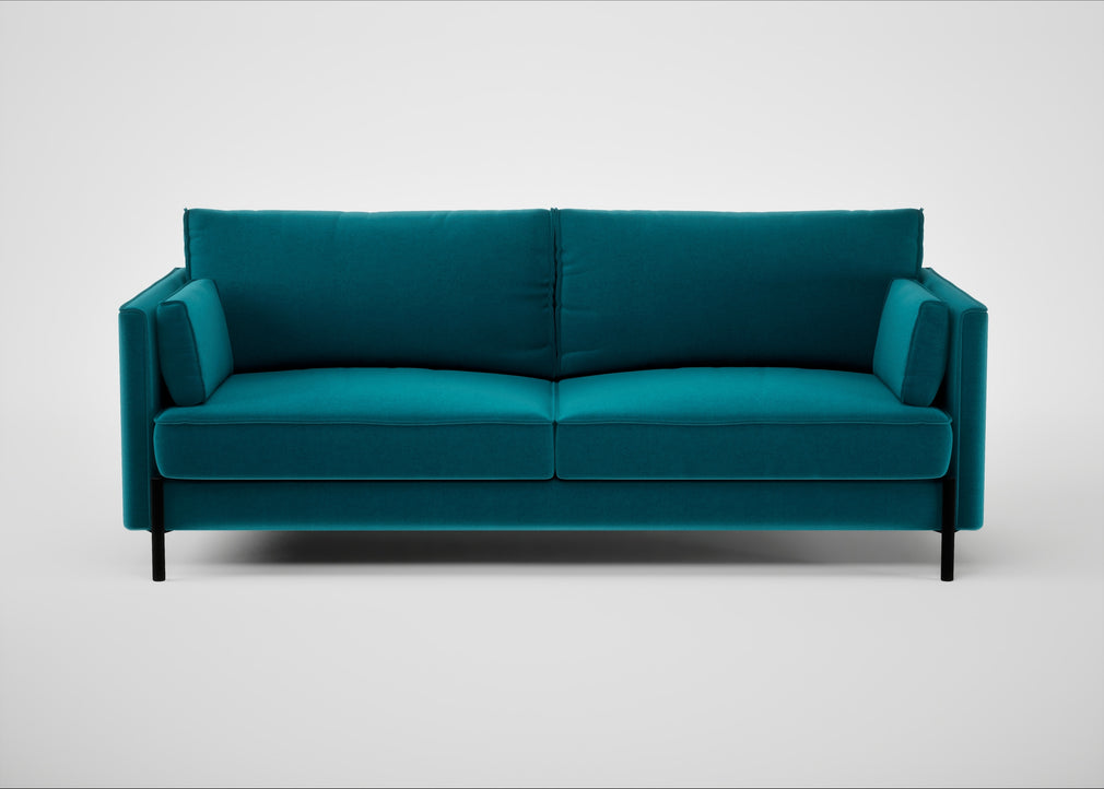 Tortona 3 Seater Sofa Cotton Velvet Teal