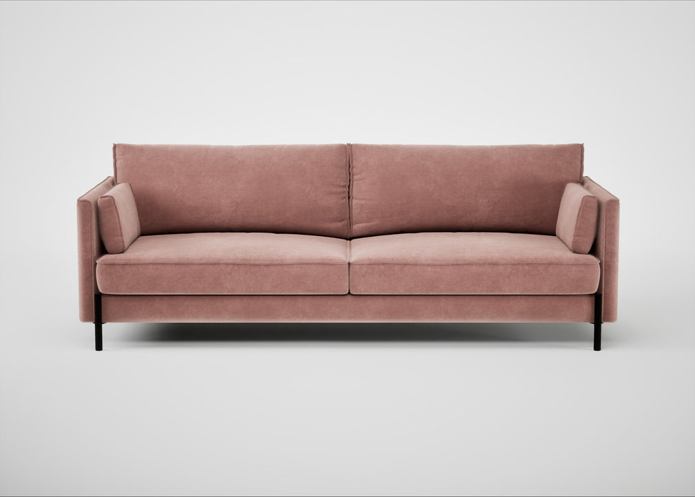 Tortona 4 Seater Sofa Smart Luxe Velvet Dusky Pink