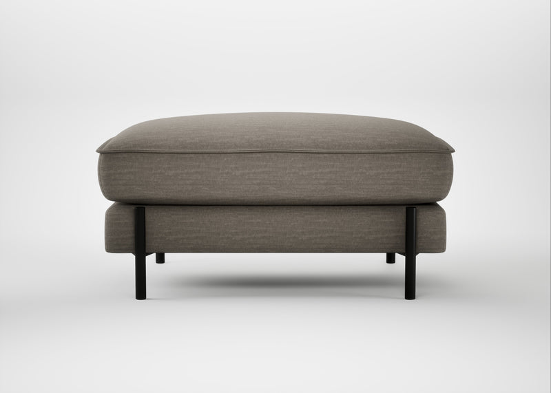 Tortona Footstool Broad Weave Pebble
