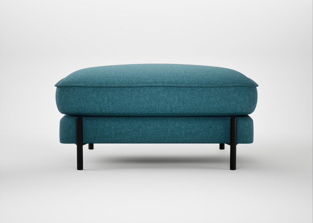 Tortona Footstool Brushed Cotton Cadet