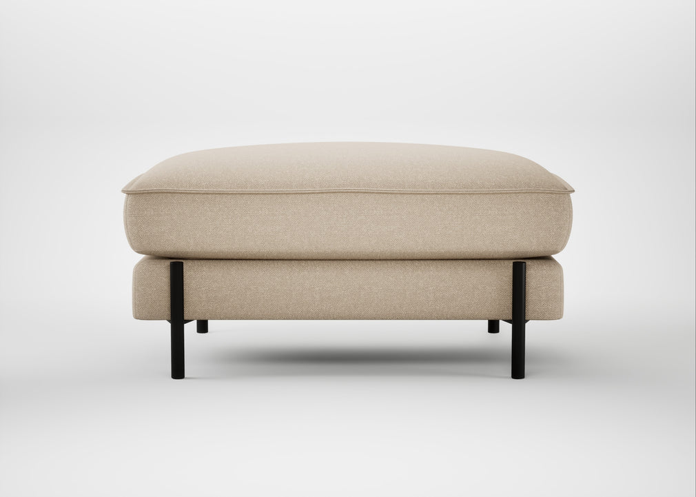 Tortona Footstool Brushed Cotton Oat