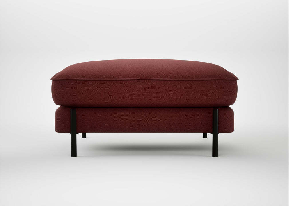 Tortona Footstool Capelo Linen-Cotton Etruscan Red