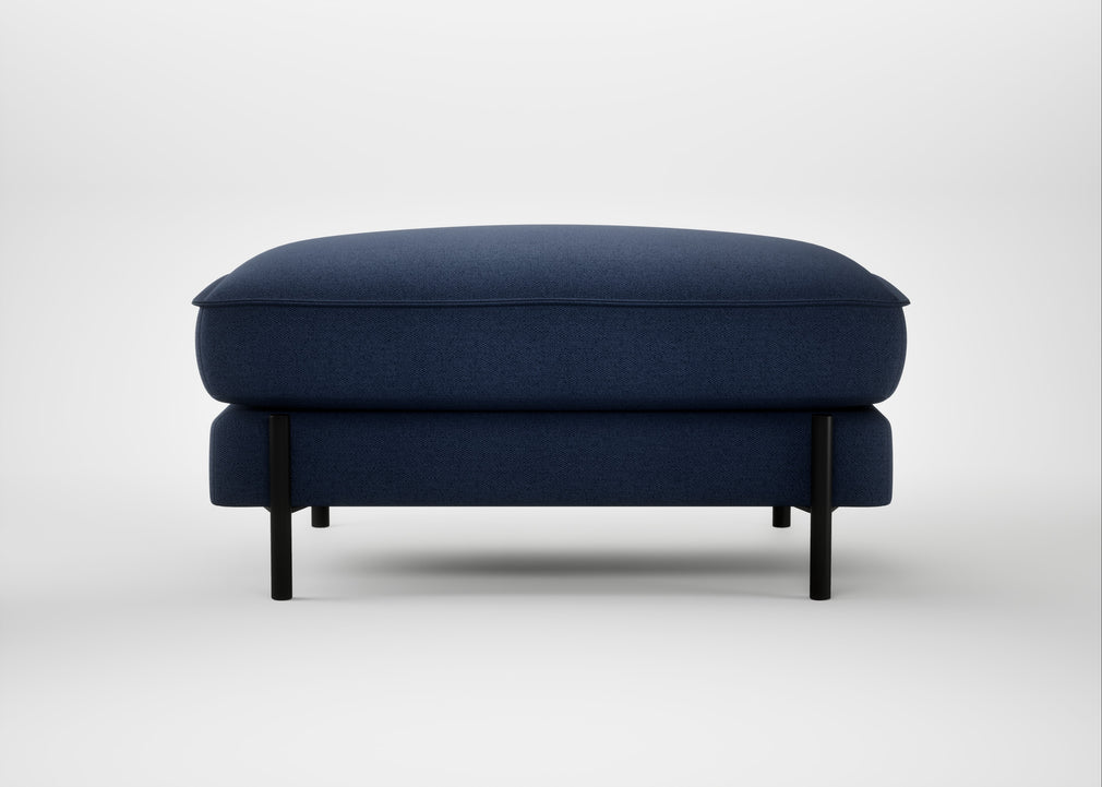 Tortona Footstool Capelo Linen-Cotton Inkspot
