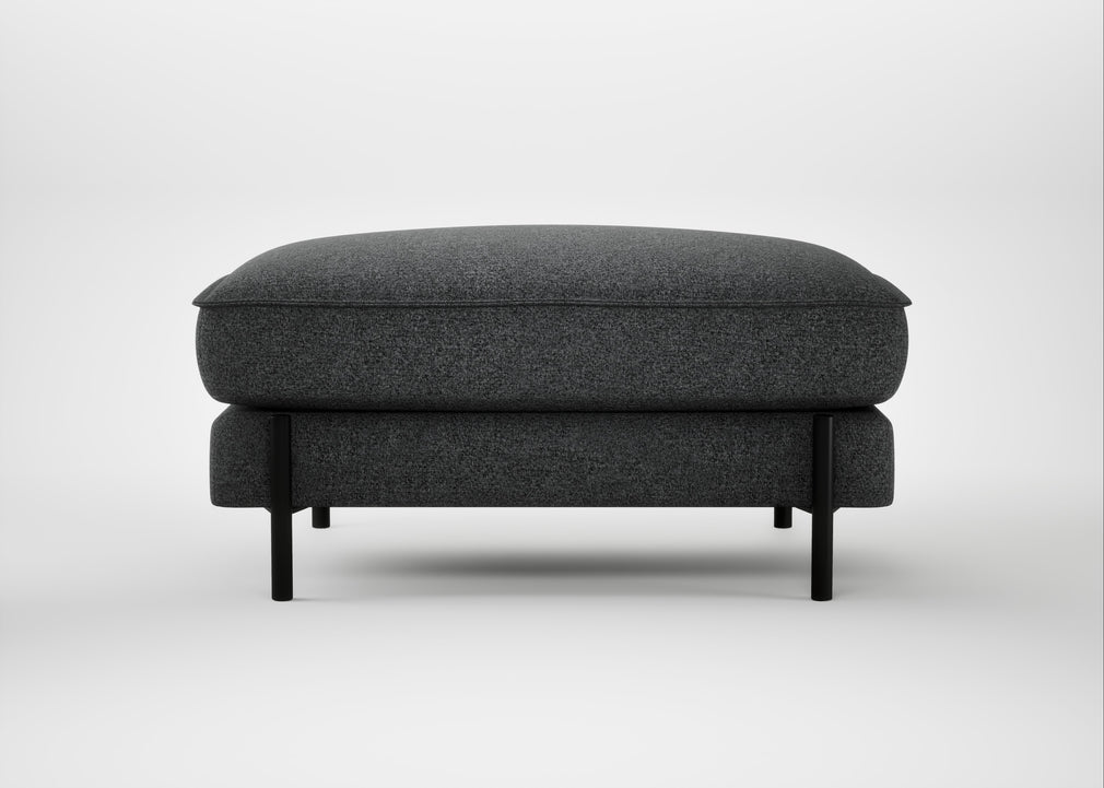 Tortona Footstool Melton Wool Granite
