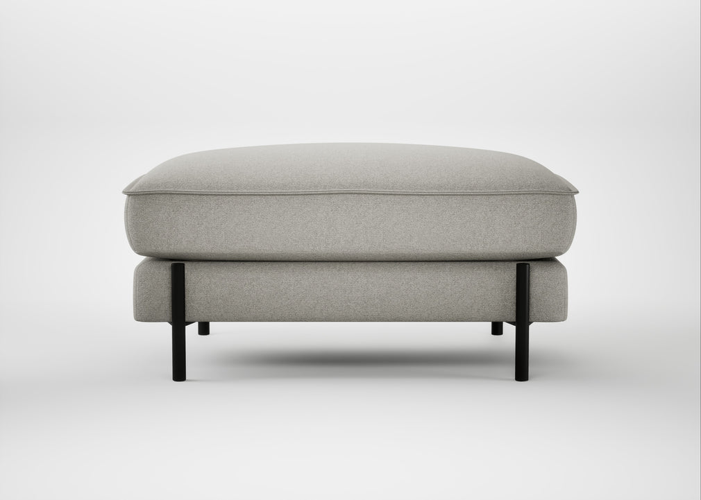 Tortona Footstool Melton Wool Limestone