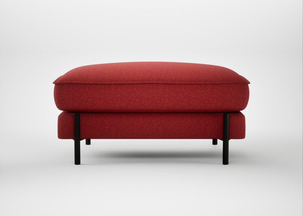 Tortona Footstool Melton Wool Red Oxide