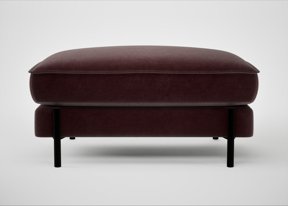 Tortona Footstool Smart Luxe Velvet Acorn