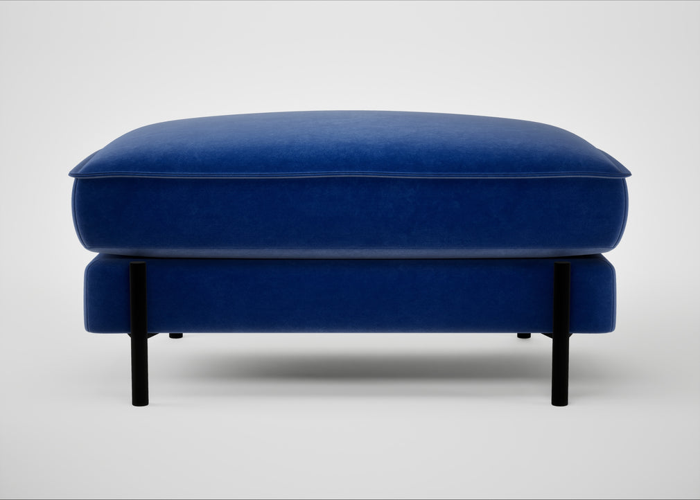 Tortona Footstool Smart Luxe Velvet Azure