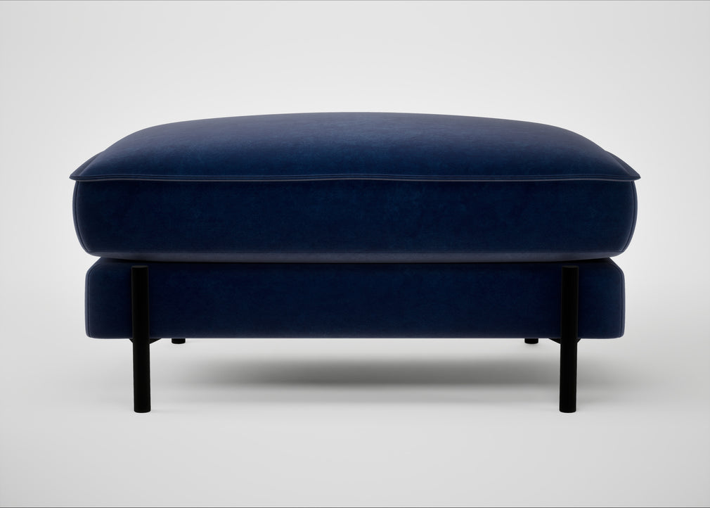 Tortona Footstool Smart Luxe Velvet Midnight
