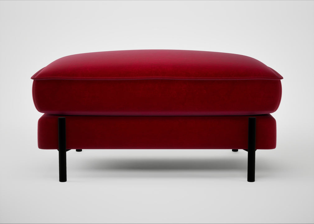 Tortona Footstool Smart Luxe Velvet Mulberry