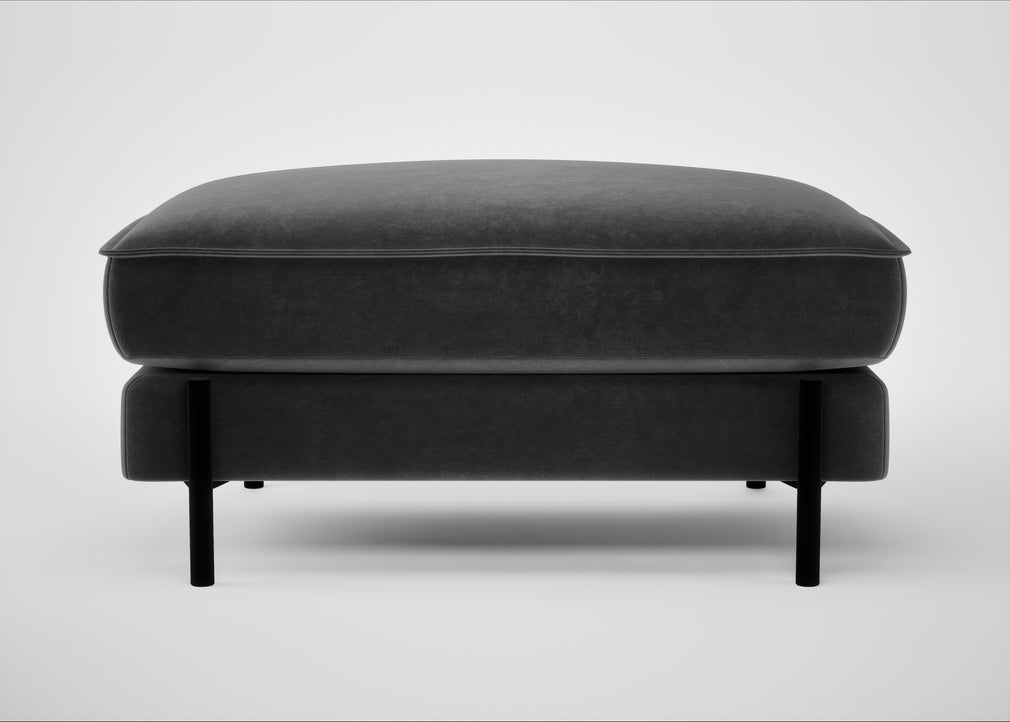 Tortona Footstool Smart Luxe Velvet Nickel