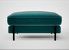 Tortona Footstool Smart Luxe Velvet Ocean Green