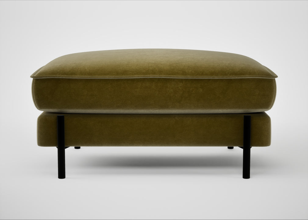 Tortona Footstool Smart Luxe Velvet Peridot