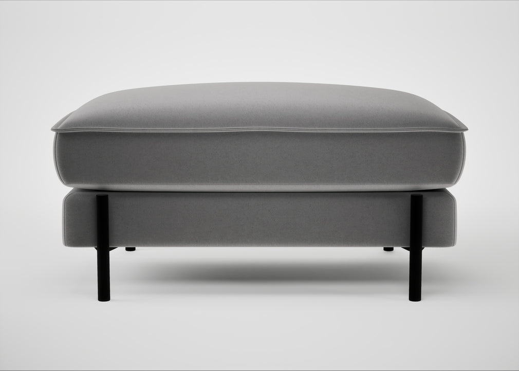 Tortona Footstool Smart Velvet Mercury
