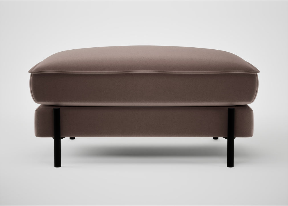 Tortona Footstool Smart Velvet Mouse
