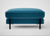 Tortona Footstool Smart Velvet Ocean Blue