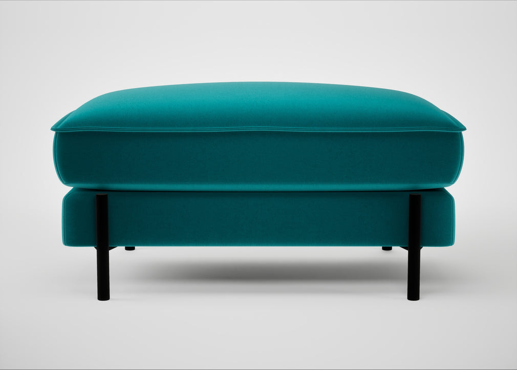 Tortona Footstool Smart Velvet Petrol